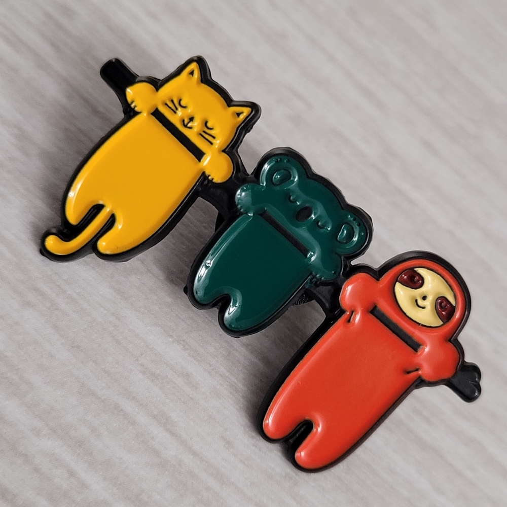 Cat, Koala, & Sloth Hangin With Friends Enamel Pin
